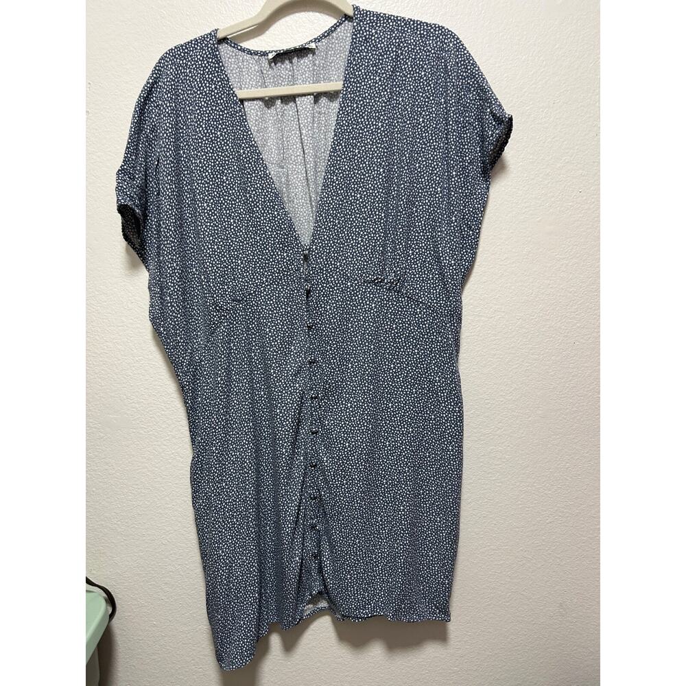Abercrombie & Fitch Navy Blue Mini Dress with White Dot Print